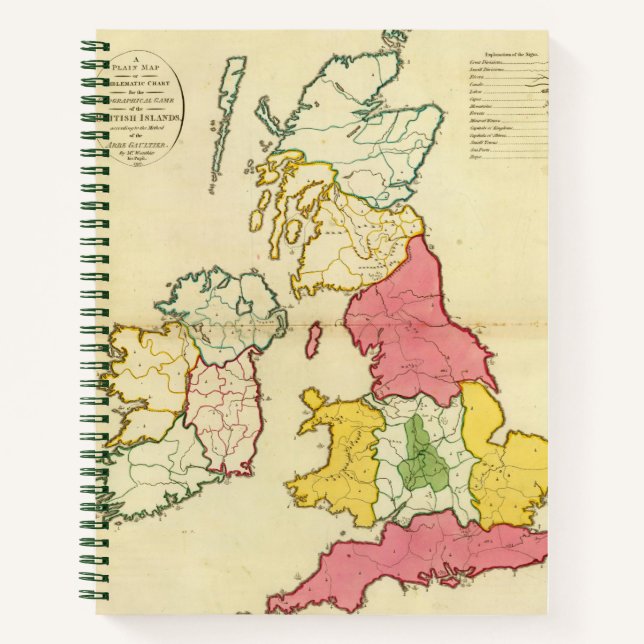 Cuaderno Mapa plano de las Islas Británicas (Anverso)