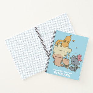 Cuaderno Mapa político de Dinamarca Taza de café gigante