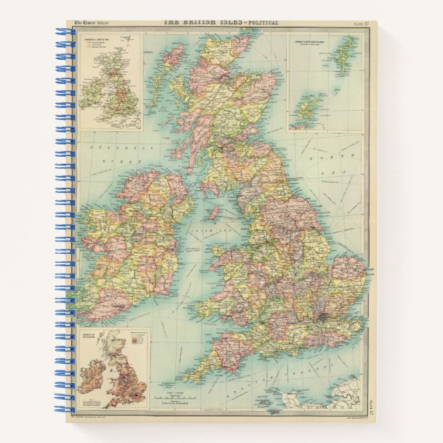 Cuaderno Mapa político de las Islas Británicas (Anverso)