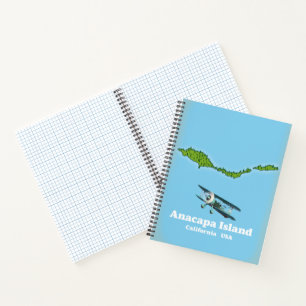 Cuaderno Mapa postal de Anacapa Island California Estados U