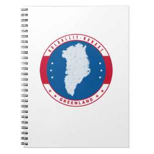 Cuaderno Mapa redondo Emblem Rojo Groenlandia Kalaallit Nun