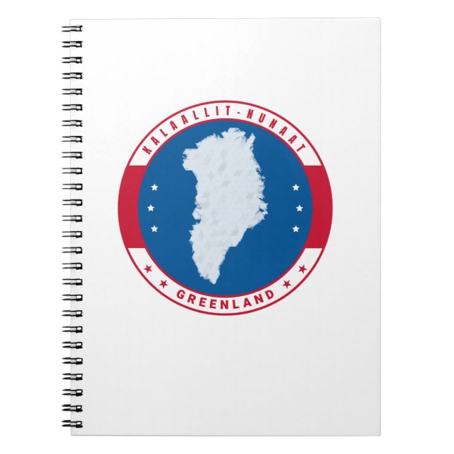 Cuaderno Mapa redondo Emblem Rojo Groenlandia Kalaallit Nun (Frente)