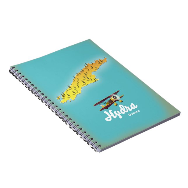 Cuaderno Mapa retro de Hydra Grecia (Lado Derecho)