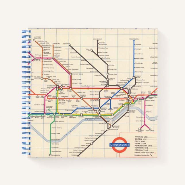 Cuaderno Mapa subterráneo de Londres (Anverso)