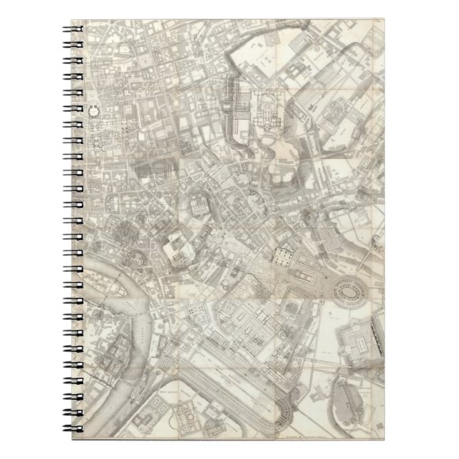 Cuaderno Mapa topográfico de la antigua Roma, Italia (Frente)
