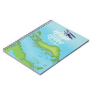 Cuaderno Mapa vintage de Cayo Coco Cuba.