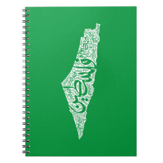 Cuaderno Mapa y bandera de Palestina libre ف ن س ط