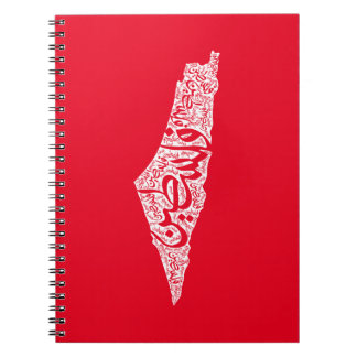 Cuaderno Mapa y bandera de Palestina libre ف ن س ط