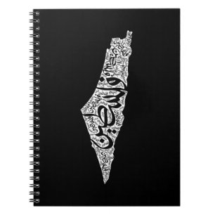 Cuaderno Mapa y bandera de Palestina libre ف ن س ط