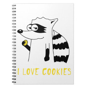 Cuaderno Mapache: Amo las galletas