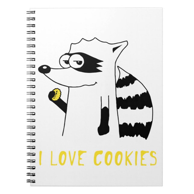 Cuaderno Mapache: Amo las galletas (Frente)