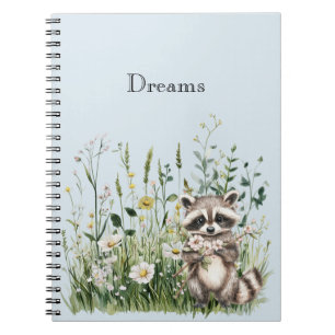Cuaderno Mapache Azul Floral 