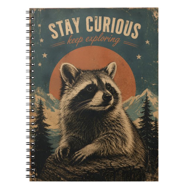 Cuaderno Mapache Curioso Vintage  (Frente)