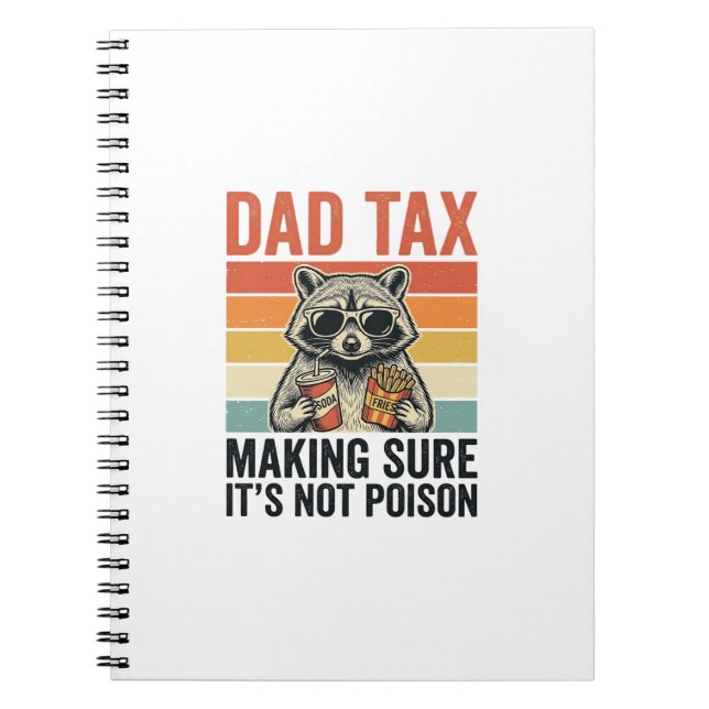 Cuaderno Mapache De Impuesto De Papá Diseño De Camiseta Div (Frente)