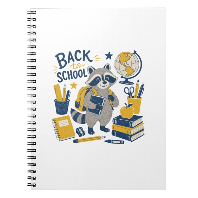 Cuaderno Mapache de Regreso a la Escuela Escuela Secundaria (Frente)