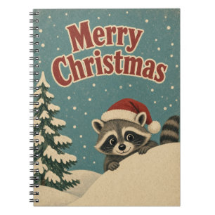 Cuaderno Mapache deriva invernal Animal Navidad
