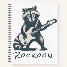 Cuaderno Mapache Divertido Tocando Guitarra Eléctrica