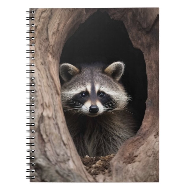 Cuaderno Mapache en cueva de árbol  (Frente)