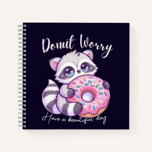Cuaderno Mapache Kawaii Donut No Te Preocupes 