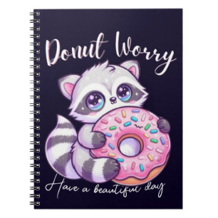 Cuaderno Mapache Kawaii Donut No Te Preocupes