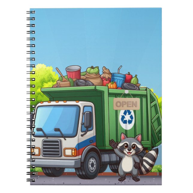 Cuaderno Mapache lindo y camión de "comida" (Frente)