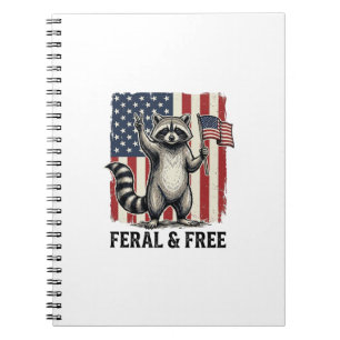 Cuaderno Mapache Patriótico Salvaje y Libre Camiseta Vintag