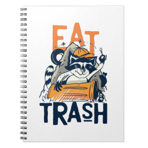 Cuaderno Mapache Peludo con Texto de Comer Basura