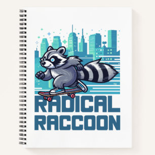 Cuaderno Mapache Radical Urbanista Patinador