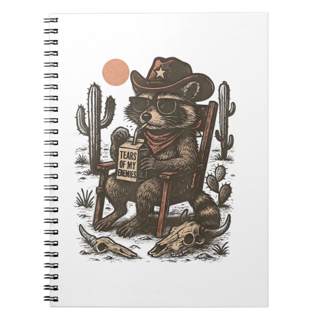 Cuaderno Mapache Vaquero Divertido Western  (Frente)