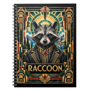 Cuaderno Mapache, Vida Silvestre Art Déco