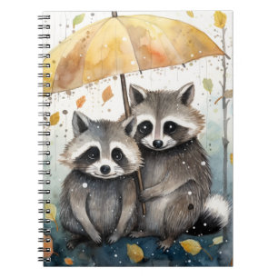 Cuaderno Mapaches Lindos en la Lluvia
