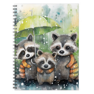 Cuaderno Mapaches Lindos en la Lluvia