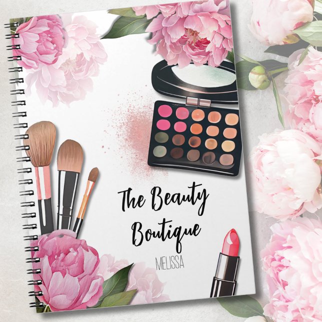 Cuaderno Maquillador de Negocios (Cosmetics Watercolor Floral Makeup Artist notebook)