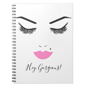 Cuaderno Maquillaje de Belleza Cara Pestañas y Labios Rosad