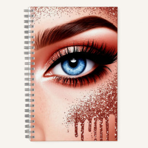 Cuaderno 💎 Maquillaje Dorado Rosa Glam Para Amantes de la 
