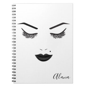 Cuaderno Maquillaje Labios Negros Cara Cejas Labios Belleza