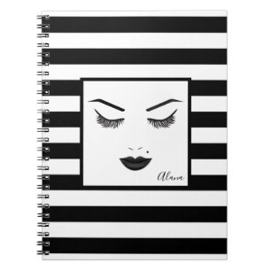 Cuaderno Maquillaje Labios Negros Cara Cejas Labios Belleza