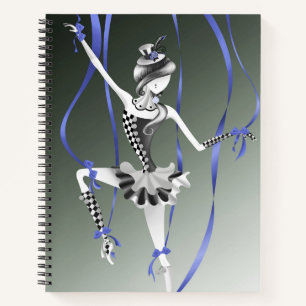 Cuaderno Máquina de bailarina peculiar Cintas azules