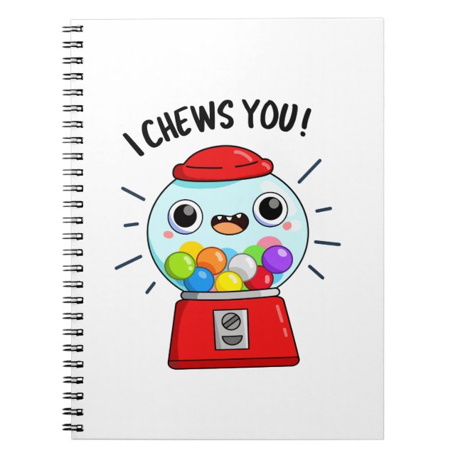Cuaderno Máquina de chicles pun 'Te Mastico Divertido' (Frente)
