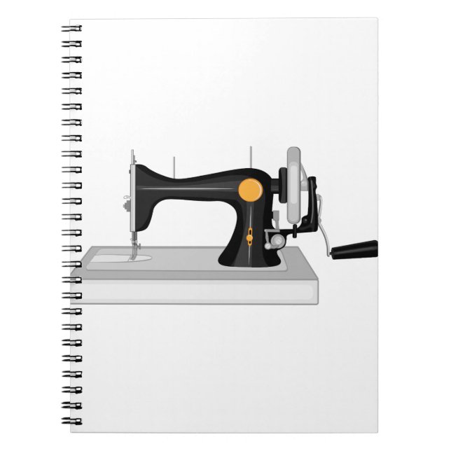 Cuaderno Máquina de coser antigua con unidad manual (Frente)