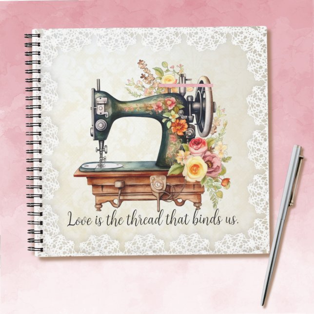 Cuaderno Máquina de coser de vintage floral (Subido por el creador)