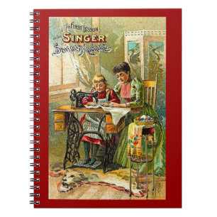 Cuaderno Máquina de coser del cantante vintage "de la