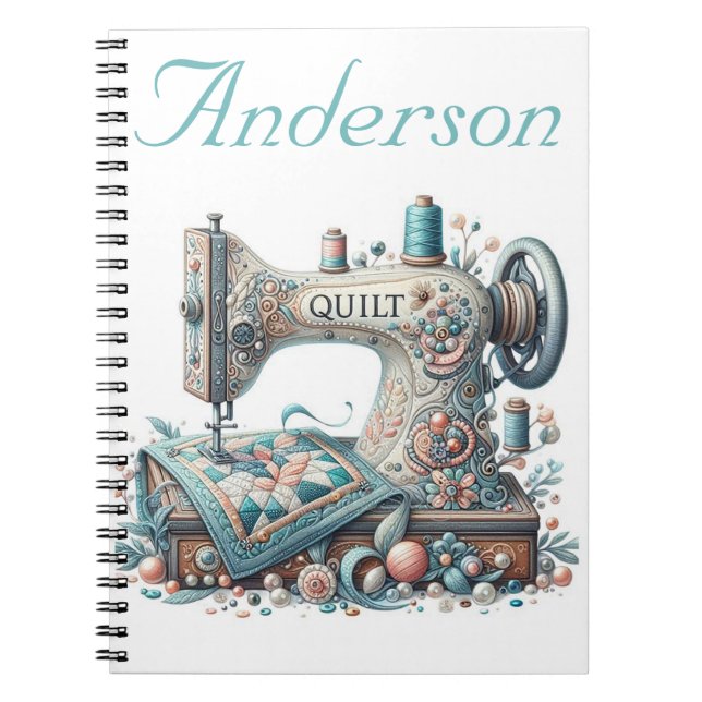 Cuaderno Máquina de coser personalizada (Frente)