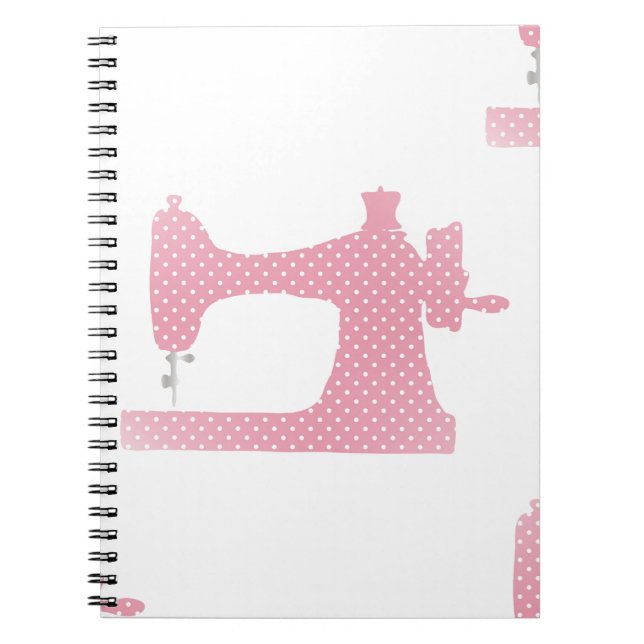 Cuaderno máquina de coser rosa (Frente)
