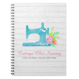 Cuaderno Máquina de coser rústica de madera Chic de cabaña 