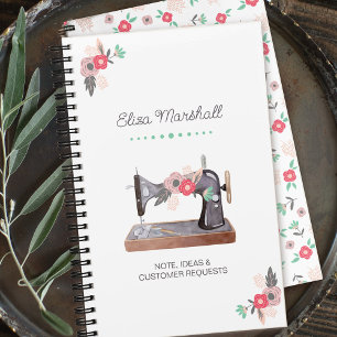 Cuaderno Máquina de coser vintage Boho Floral Bouquet