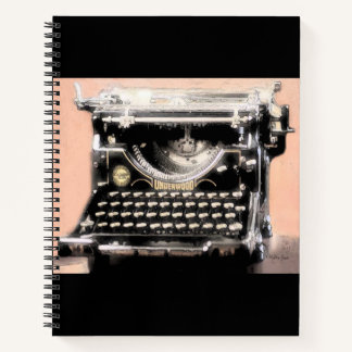 Cuaderno Máquina de escribir de contrachapado - inspirador 