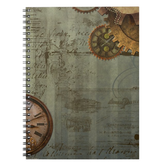Cuaderno Máquina de tiempo Steampunk (Frente)