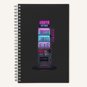Cuaderno Máquina Expendedora Japonesa Arte Pixel Cyberpunk