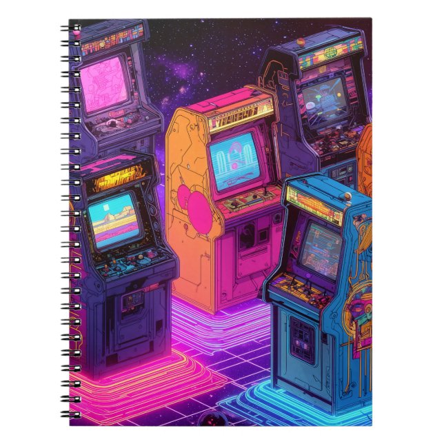 Cuaderno Máquinas retro arcade (Frente)